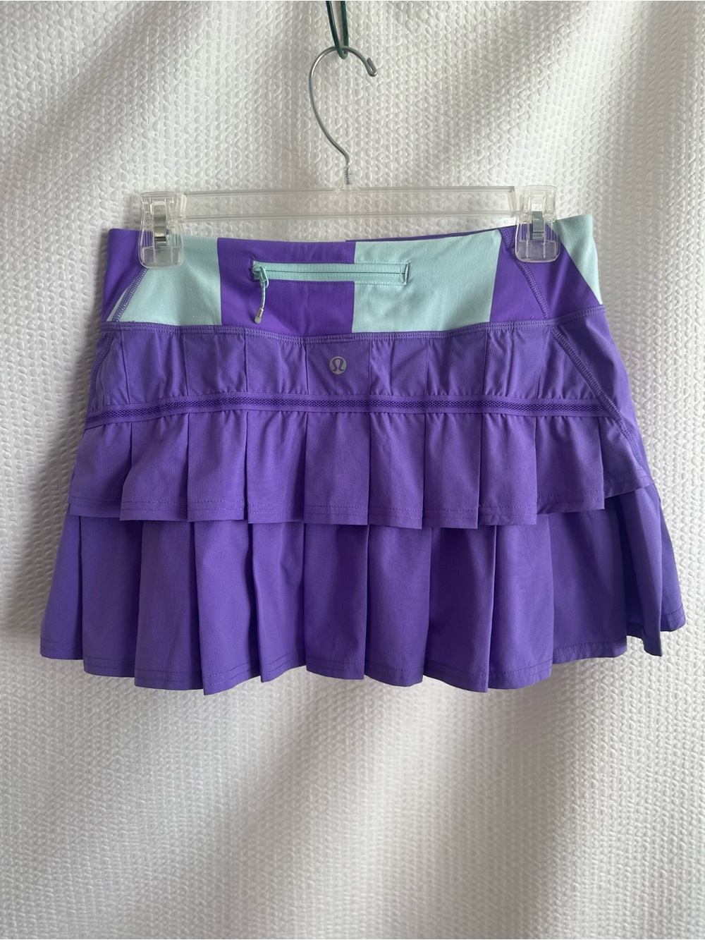 LULULEMON Run Pace Setter Purple Aquamarine Pleated Skirt Skort Size 4 Rare
